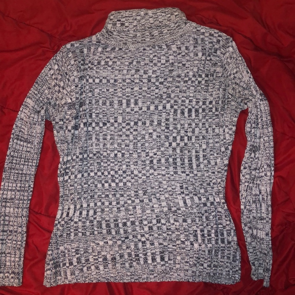 Cut4U blue acrylic knit turtleneck sweater